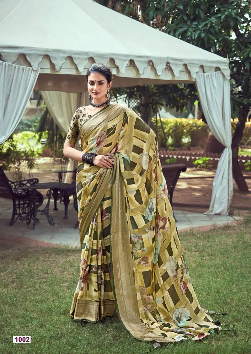 Saroj Vol 2 By Kashvi Moss Brasso Printed Designer Sarees Wholesale In India